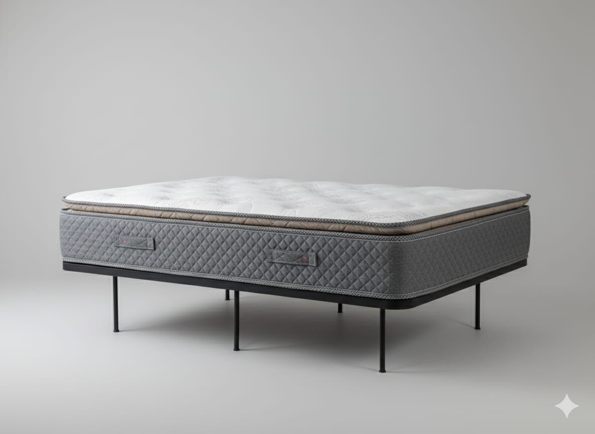 Palmiye Petli Yatak Gri