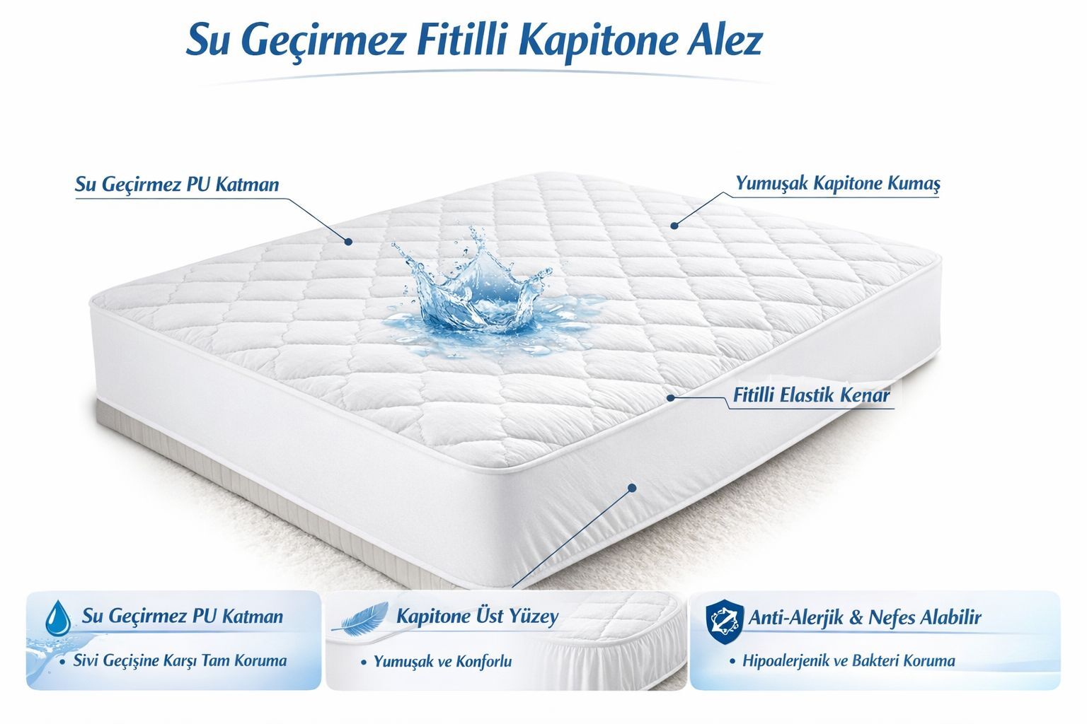 Su Geçirmez Fitilli Kapitone Alez