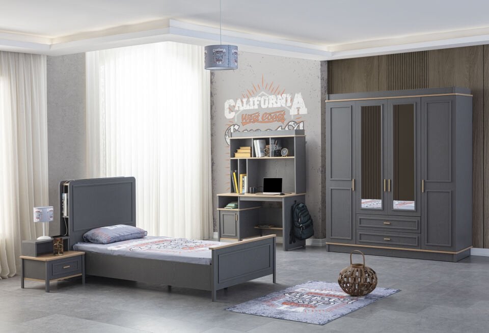 BEST 3 KAPILI DOLAP+ÇALIŞMA MASASI+100*200 KARYOLA