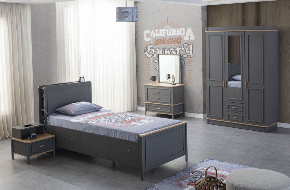 BEST 3 KAPILI DOLAP+ÇALIŞMA MASASI+100*200 KARYOLA