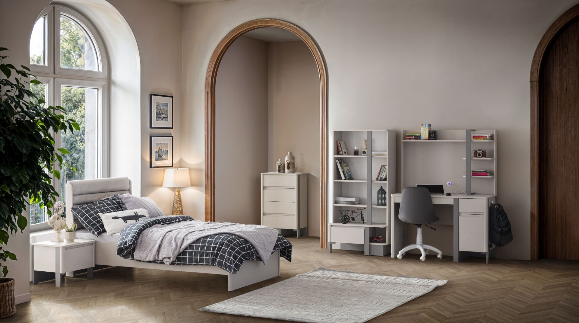 COMFORT 3 KAPILI DOLAP+ÇALIŞMA MASASI+100*200 KARYOLA