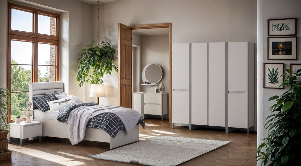 COMFORT 3 KAPILI DOLAP+ÇALIŞMA MASASI+100*200 KARYOLA