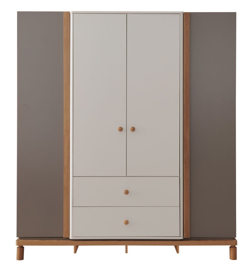 GRAY 3 KAPILI DOLAP+ÇALIŞMA MASASI+100*200 KARYOLA