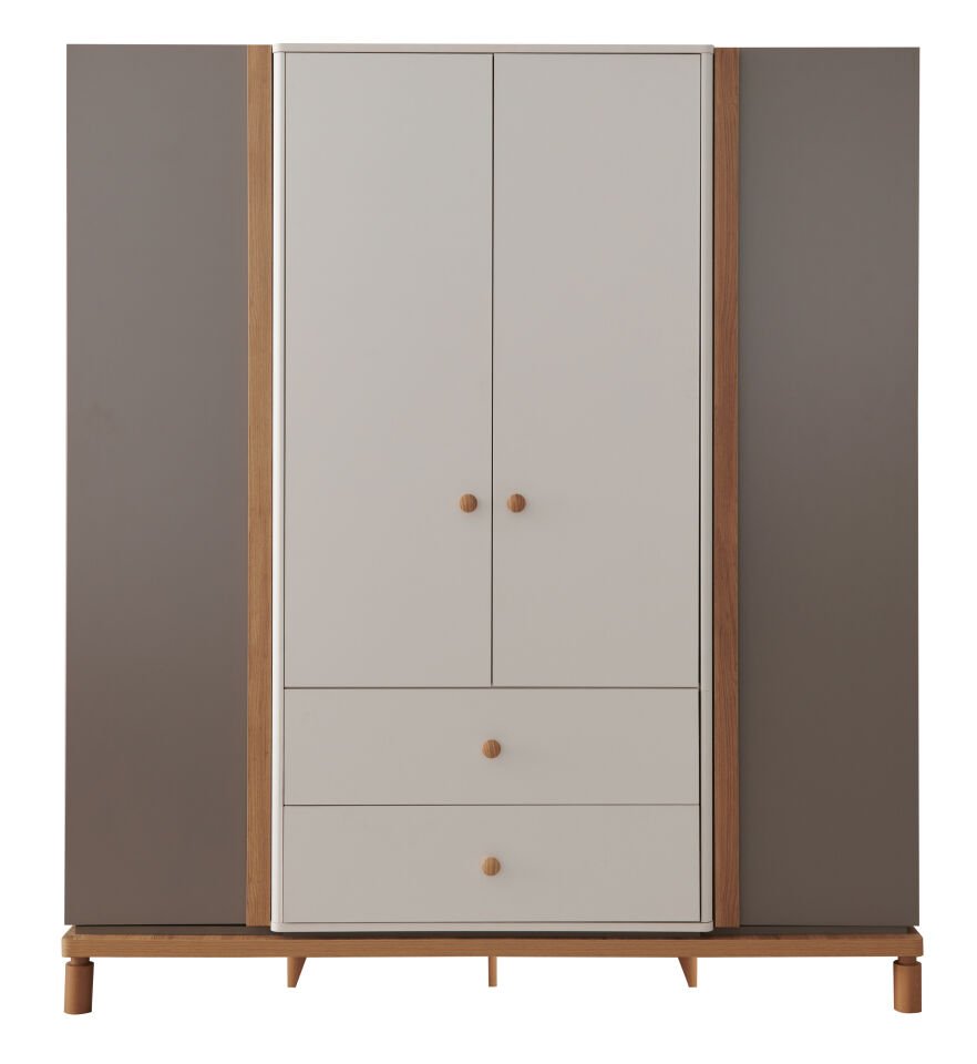 GRAY 3 KAPILI DOLAP+ÇALIŞMA MASASI+100*200 KARYOLA