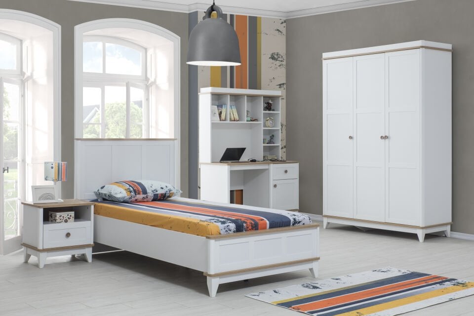 LORA 3 KAPILI DOLAP+ÇALIŞMA MASASI+100*200 KARYOLA