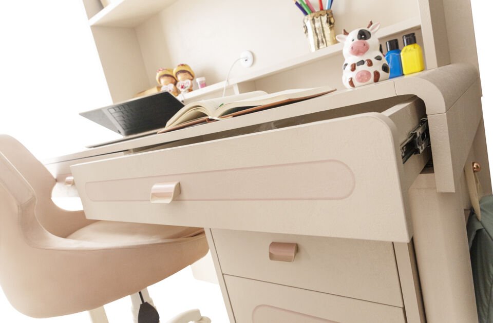 LUNA 3 KAPILI DOLAP+ÇALIŞMA MASASI+100*200 KARYOLA