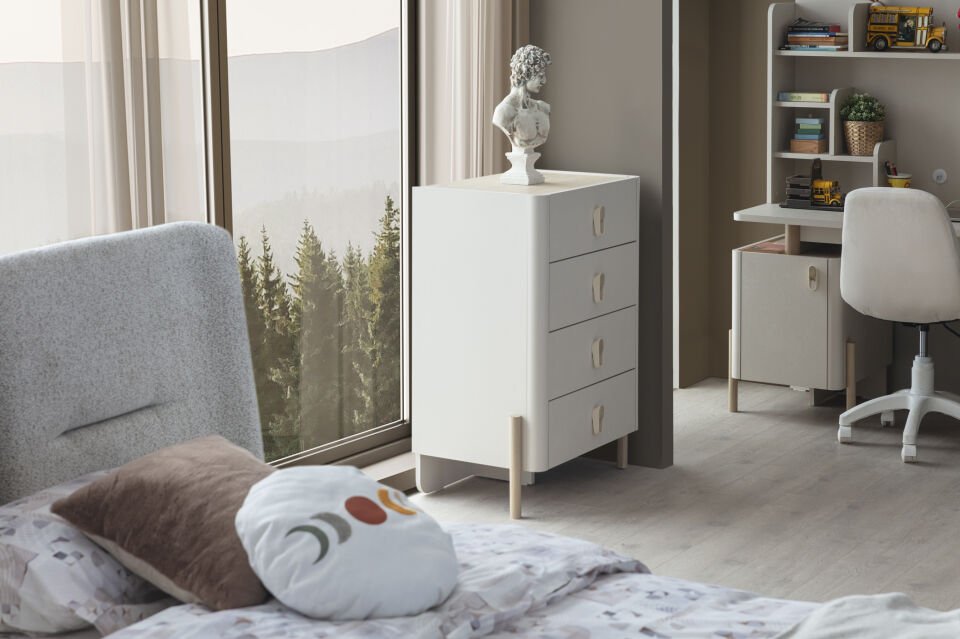 MARVEN 3 KAPILI DOLAP AHŞAP KAPAKLI+ÇALIŞMA MASASI+100*200 KARYOLA