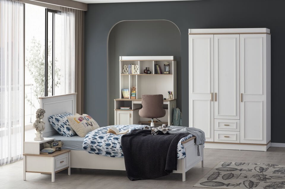 MOCHA 3 KAPILI DOLAP+ÇALIŞMA MASASI+100*200 KARYOLA