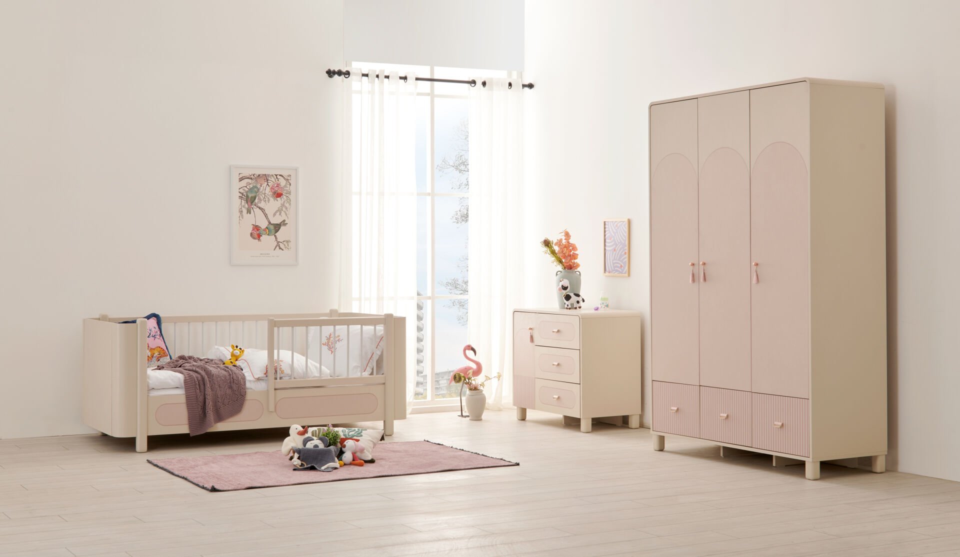 LUNA 3 KAPILI DOLAP + ŞİFONYER + 90*190 MONTESSORI KARYOLA