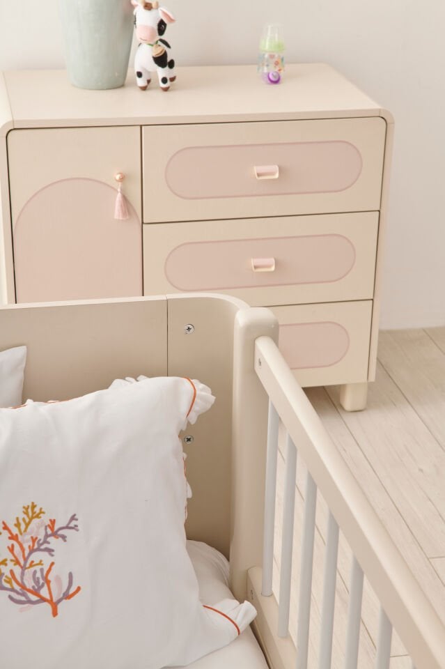 LUNA 3 KAPILI DOLAP + ŞİFONYER + 90*190 MONTESSORI KARYOLA