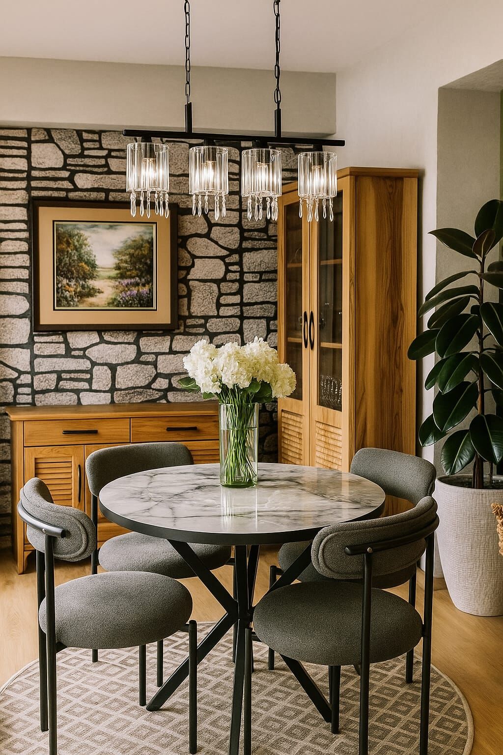 Tedy Metal Sandalye & Yuvarlak Masa Takımı